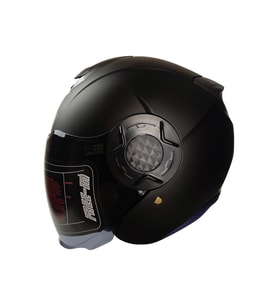 Motosiklet Yarım Kask Double Güneş Vizörlü Ece Sertifikalı Abs Material Motor Kaskı Mat Siyah
