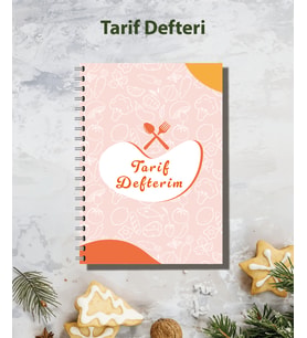 Tarif Defteri - Yemek Tarifleri İçin Not Defteri/100 YAPRAK / 5 BÖLÜM /15 cm x 21 cm
