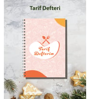 Tarif Defteri - Yemek Tarifleri İçin Not Defteri/100 YAPRAK / 5 BÖLÜM /15 cm x 21 cm
