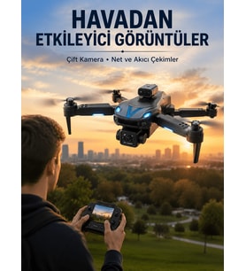 Katlanabilir Çift Kameralı Drone Uzaktan Kumandalı Ha Aracı