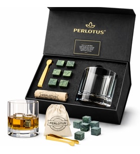 Perlotus 310 cc Churchill Nude Kristal Viski Bardağı ve Viski Taşı (Beyaz)