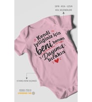 Dayıya Özel Kısa Kollu Bebek Body %100 Pamuk