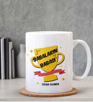 Kişiye Özel Babaların Babası Tasarımlı Beyaz Kupa