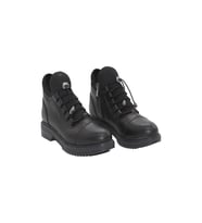 Mergenshoes S110 Siyah Cilt Bağcıklı Kadın Kışlık Bot