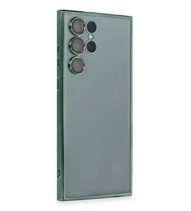Newface Samsung Galaxy S22 Ultra Kılıf Razer Lensli Silikon - Yeşil
