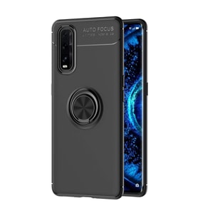 Oppo Find X2 Kılıf Range Yüzüklü Silikon - Siyah