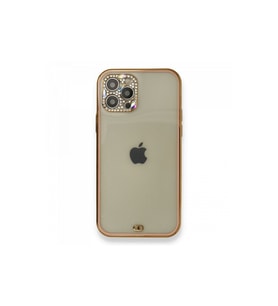 Iphone 12 Kılıf Liva Taşlı Silikon - Pembe