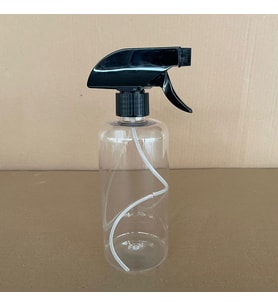 500 Ml  Siyah Tetik Spreyli Uzun Silindir Plastik Şişe , 500 Cc Spreyli Plastik Şişe x 4 Adet
