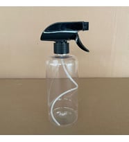 500 Ml  Siyah Tetik Spreyli Uzun Silindir Plastik Şişe , 500 Cc Spreyli Plastik Şişe x 4 Adet (Şeffaf)