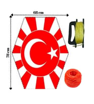 Uçurtma Çıtalı Bayrak Modeli Yedek İpli 1 Adet Artlantis Çıtalı Uçurtma 1 Adet  (Kırmızı-Beyaz)