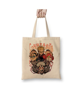 Gachiakuta Anime Manga Beyaz Bez Çanta Uzun Saplı Alışveriş Çantası Plaj Çantası