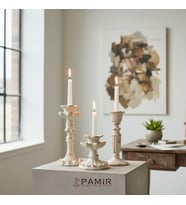 3'lü Şamdan Mumluk Fransız Romantik Antik El Sanatı Siyah Gold Dekorasyon Retro Şamdanlık (ÜÇLÜ) PamirCandles