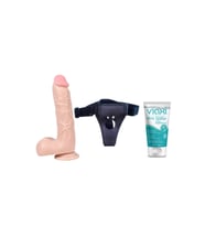 21 Cm Damarlı Kalın Belden Bağlamalı Penis+jel