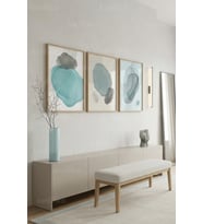 Modern Minimalist Soyut Formlar 3’lü Ahşap Çerçeveli Tablo Seti