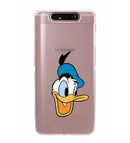 Samsung Galaxy A80  Kamera Korumalı  Kapak Donald Duck Tasarımlı  Şeffaf Kılıf