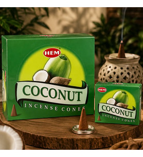 HEM Coconut Konik Tütsü 120 Adet – Hindistan Cevizi Aromalı Konik Tütsü