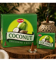 HEM Coconut Konik Tütsü 120 Adet – Hindistan Cevizi Aromalı Konik Tütsü
