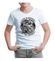 Motorcycle Life on Wheels Beyaz Çocuk Tshirt