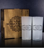 eJOYA Kişiye Özel Kutusunda 2'li Rakı Bardağı Hediye Seti 107173 (Krem)