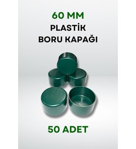 Plastik Boru Kapağı 60 MM (50 Adet) (Yeşil)