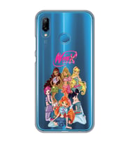 Huawei P20 Lite Uyumlu Winx Club Desenli Şeffaf Telefon Kılıfı