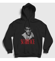 Presmono Unisex Siyah Tony Montana Film Scarface Kapüşonlu Sweatshirt 251117tt