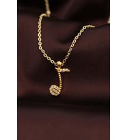 ELNES GOLD RENK ZİRKON TAŞLI NOTA FİGÜRLÜ KOLYE