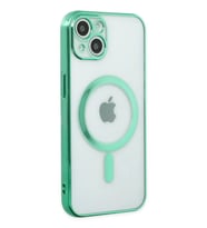 Durukar® iPhone 14 Plus Kılıf Magneticsafe Lazer Silikon - Haki Yeşil