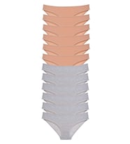 Mulvxbrf Brf02 12 Adet Süper Eko Set Likralı Kadın Slip Külot Ten Gri (Mulvix)