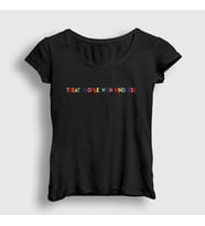 Presmono Kadın Siyah Treat People With Kindness V2 Harry Styles T-Shirt 318979tt