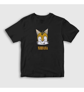 Presmono Unisex Çocuk Siyah Fox Nirvana T-Shirt 99182tt