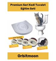 Premium Seri Kum Kabı Wc Klozet Alıştırma Kapağı Yetişkin Yavru Kedi Hijyenik Tuvalet Eğitim Seti