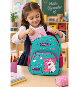 Unicorn Anaokulu Okul Çantası Çocuk Sırt Çantası Okul Öncesi Günlük Kullanım 30 x 23 x 15 cm