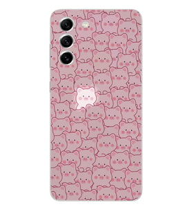 Samsung Galaxy S22 Uyumlu Cute Pink Pig Tasarımlı Şeffaf Telefon Kılıfı