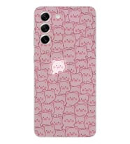 Samsung Galaxy S22 Uyumlu Cute Pink Pig Tasarımlı Şeffaf Telefon Kılıfı