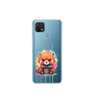Oppo A15 ile Uyumlu Splash Tilki Tasarımlı Şeffaf Silikon Kılıf