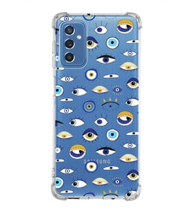 PrintiFy Samsung Galaxy M52 Uyumlu Nazar Boncuğu 2 Baskılı Şeffaf Köşe Korumalı Antişok Kılıf