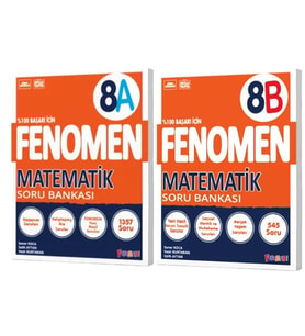 FENOMEN YAYINLARI 8. SINIF Matematik A+B Soru Bankası (2 KİTAP)
