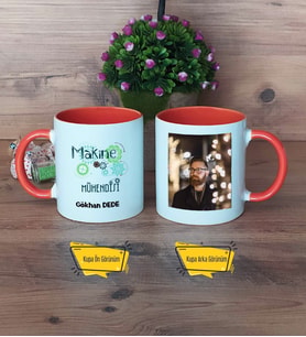 Makine Mühendisi Kupa Bardak Turuncu Fotoğraflı Mühendisler Günü Hediyesi
