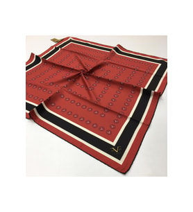 Geometrik Desen Gold Seri Twill Eşarp Eşarp Askısı ile Birlikte 90x90 cm Bordo S