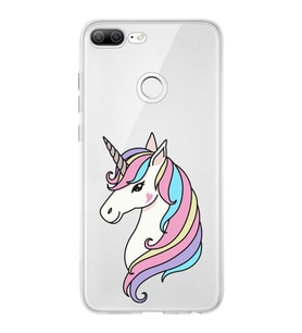 Huawei Honor 9 Lite  Uyumlu Kapak Unicorn Tasarımlı Şeffaf Silikon Kılıf