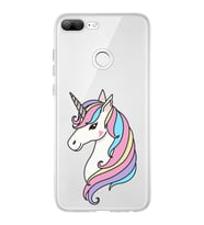 Huawei Honor 9 Lite  Uyumlu Kapak Unicorn Tasarımlı Şeffaf Silikon Kılıf