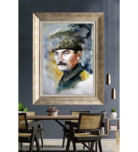 Gümüş Çerçeveli Atatürk Tablo ds126