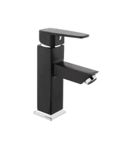 Tema Kare Slim Tek Gövde Sabit Lavabo Bataryası Mat Siyah