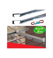 60x25\80x30 Ayarlı Kızaklı Sistem Kare Alüminyum Balkon Çamaşır Kurutma Askılığı Küpeşte