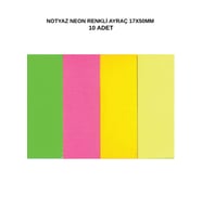 Neon Renkli Kağıt Ayraç 17x50 mm 4 Renk – Yapışkan Not Kağıdı 10 Adet