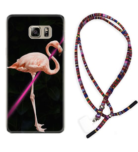 Samsung S7 Edge S20 Fe Plus Ultra S21 S22 Kılıf Boyun Asklı Rasta Silikon Line Filamingo 1776