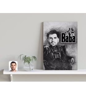 BK Gift Kişiye Özel Godfather Baba Tasarımlı Kanvas Tablo-22