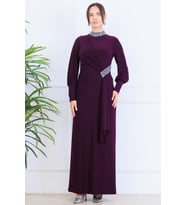 Melisa Sarkaçlı Tesettür Abiye İndigo
