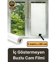 Premium UV Engelleyici İçeriyi Göstermeyen Yapışkan İz Bırakmaz Ofis Ev Buzlu Cam Filmi 2 mt x 60 cm